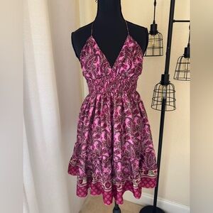 Zury Boho Style Paisley Print Mini Sundress Size Small Beach Summer Resortwear